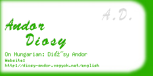 andor diosy business card