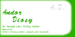 andor diosy business card